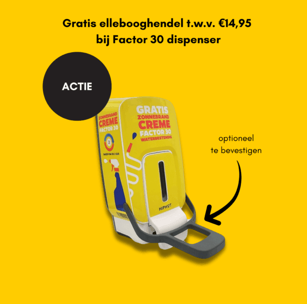 Gratis ellebooghendel factor 30 dispenser