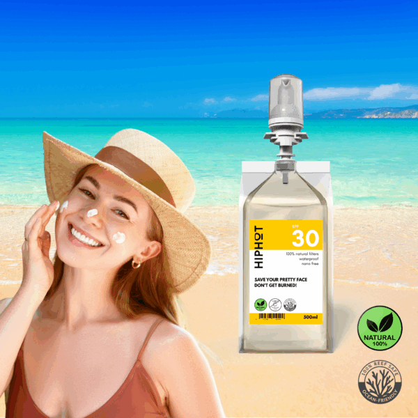 Zonnebrandcrème 1/2 liter Minerale filter - factor 30 waterbestendig - voor dispenser - navulling - 500ML - 1250 doses - Afbeelding 2